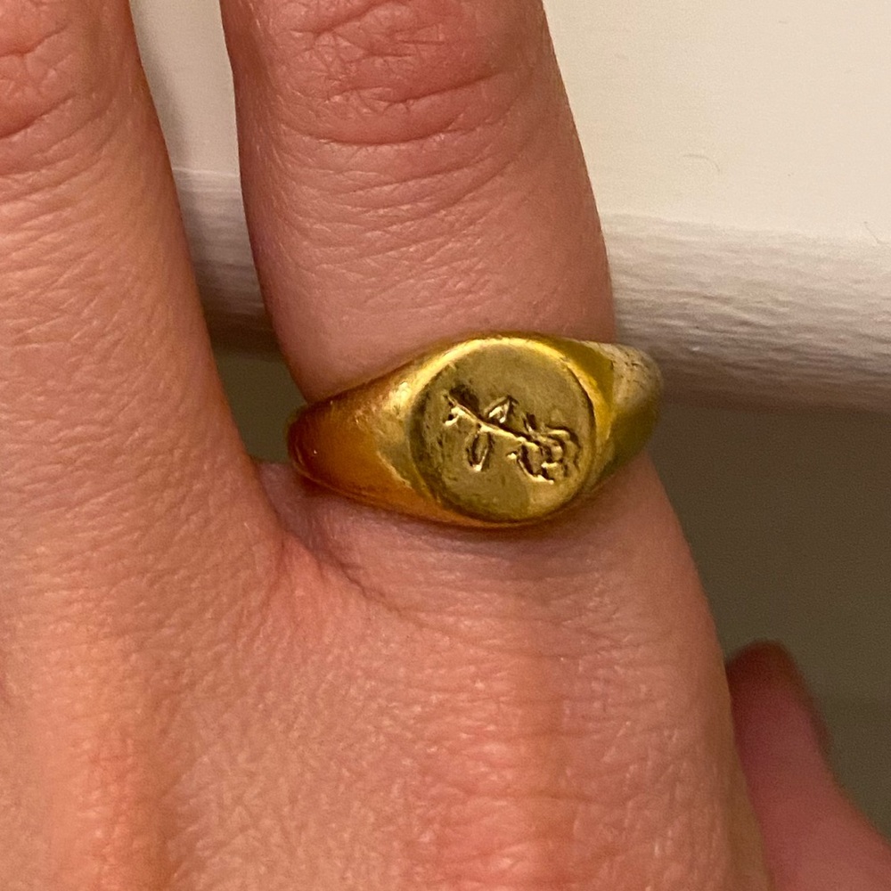 Wolf Circus Gold Rose Signet Ring - Size 7